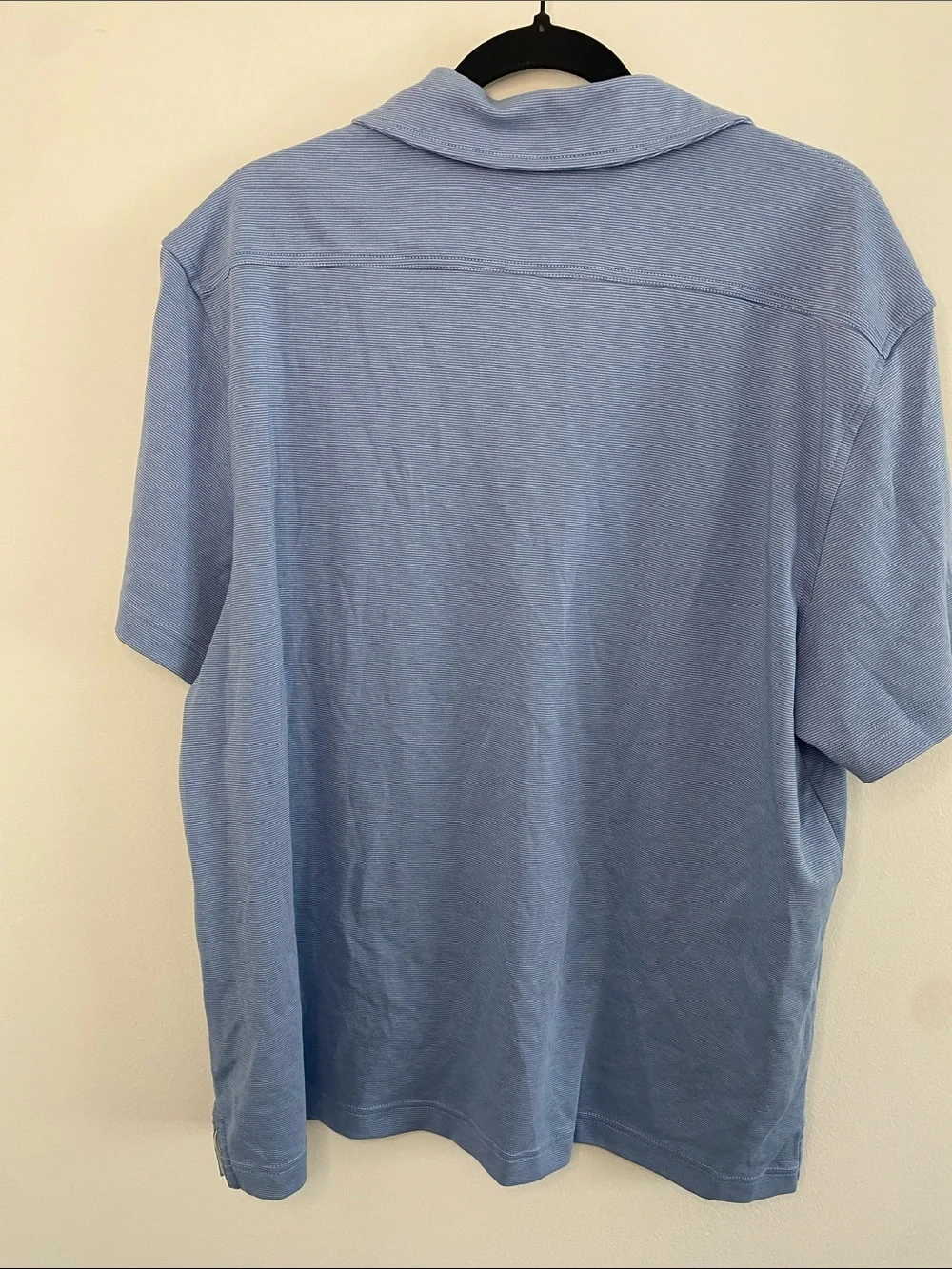 Banana Republic NWT Luxury-Touch Stripe Blue Stripe Polo Cotton Shirt XL